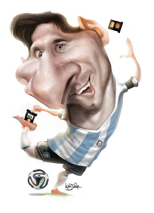 Irancartoon | Lionel Messi By Lezio Junior-Brazil/Best Caricature-2014